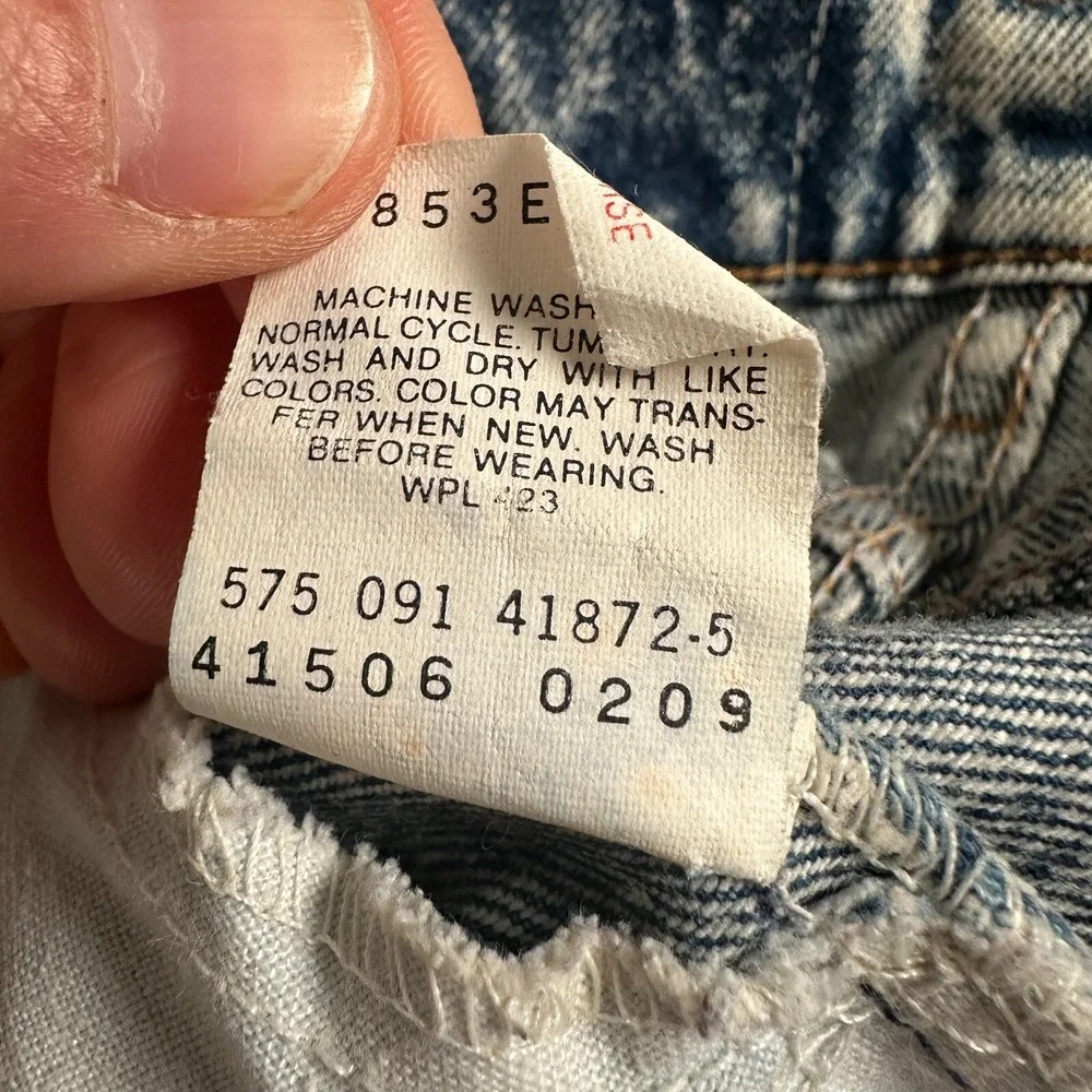 Vtg 1981 Levi's 575 Jeans Tapered Orange Tab Acid Wash USA 32x34(31x31 Fits)‎